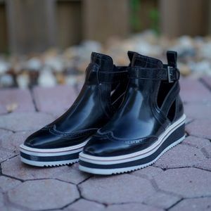 Zara Cut Out Black Ankle Boots